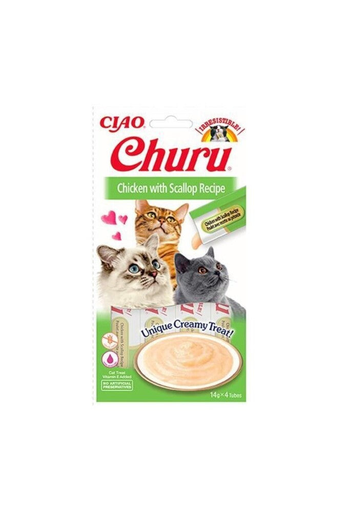 Ciao Churu Cream Tavuklu Ve Deniz Taraklı Krema Sıvı Kedi Ödülü 4 X 14 GR | SRC: Barcode: 8859387700711